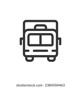 Truck front view vector outline style icon