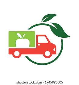 Truck Fruit Logo Design Element