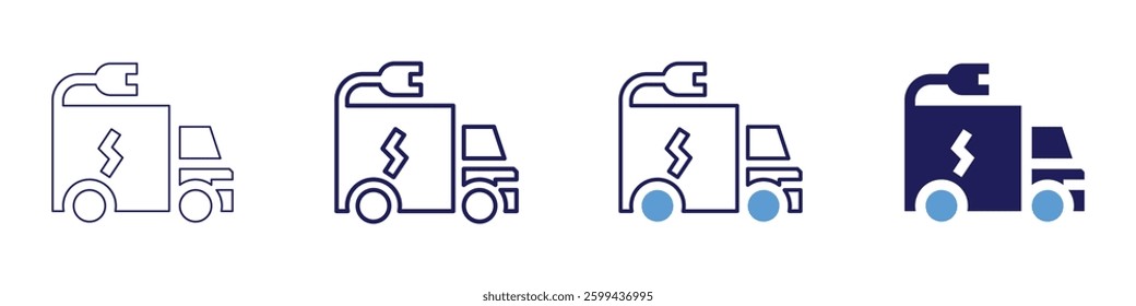 Truck fuel efficiency icon in 4 different styles. Thin Line, Line, Bold Line, Duotone. Duotone style. Editable stroke.