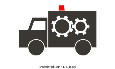 Truck with gears on board