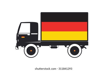 Truck and Germany flag. icon vector design.