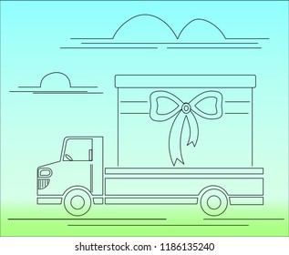 truck with gift