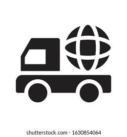 truck global vector glyph flat icon 