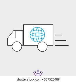 truck, globe, vector illustration EPS 10
