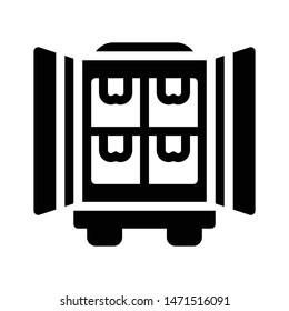 truck glyph flat vector icon