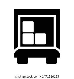 truck glyph flat vector icon
