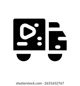 Icono de glifo de camión. Icono de Vector fuerte y sólido para Sitios web, interfaces móviles, presentaciones y marca visual. Alta calidad y fácil de editar.