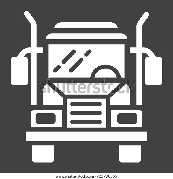 Truck glyph\
icon, transport and vehicle, cargo sign vector graphics, a solid\
pattern on a black background, eps\
10.