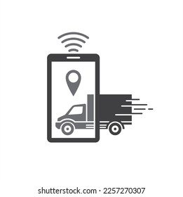 truck gps system illustration, vector art.