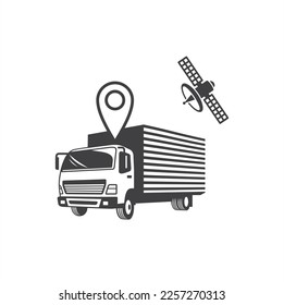 ilustración del sistema de camiones gps, arte vectorial.