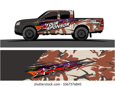 truck graphic. abstract lines with star in the grunge background