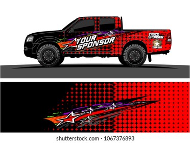 truck graphic. abstract lines with star in the grunge background
