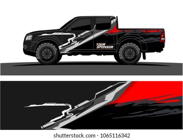 Truck Graphic. Abstract tech lines shape with grunge background