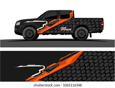 Truck Graphic. Abstract tech lines shape with grunge background