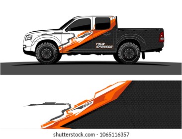 Truck Graphic. Abstract tech lines shape with grunge background