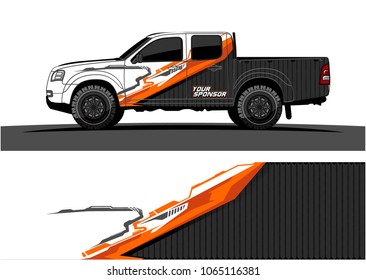 Truck Graphic. Abstract tech lines shape with grunge background