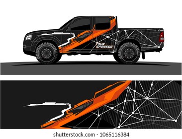 Truck Graphic. Abstract tech lines shape with grunge background