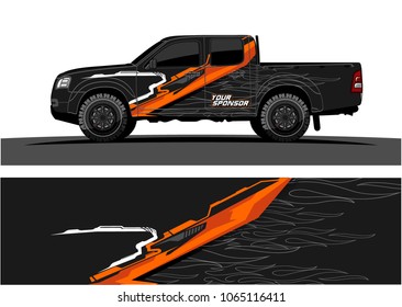 Truck Graphic. Abstract tech lines shape with grunge background
