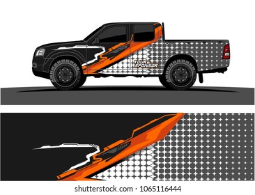 Truck Graphic. Abstract tech lines shape with grunge background