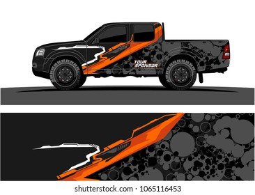Truck Graphic. Abstract tech lines shape with grunge background