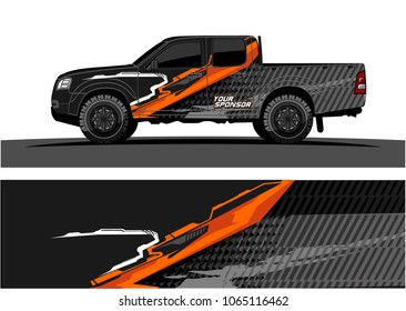 Truck Graphic. Abstract tech lines shape with grunge background