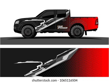 Truck Graphic. Abstract tech lines shape with grunge background
