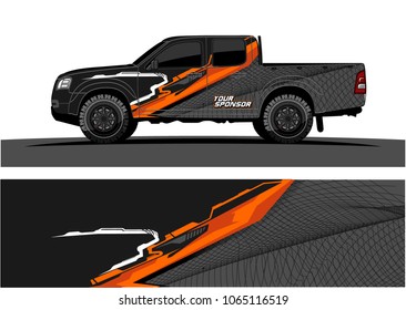 Truck Graphic. Abstract tech lines shape with grunge background