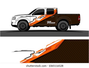Truck Graphic. Abstract tech lines shape with grunge background