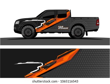 Truck Graphic. Abstract tech lines shape with grunge background