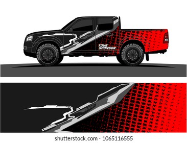 Truck Graphic. Abstract tech lines shape with grunge background