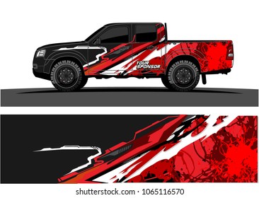 Truck Graphic. Abstract tech lines shape with grunge background