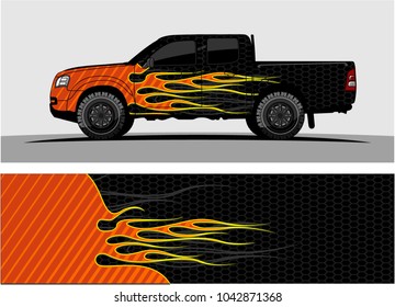 truck graphic background kit vector