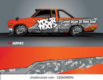 truck graphic background vector. orange abstract lines vector with modern camouflage design concept  for car and vehicles graphics vinyl wrap 
