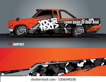 truck graphic background vector. orange abstract lines vector with modern camouflage design concept  for car and vehicles graphics vinyl wrap 
