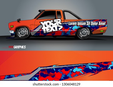 truck graphic background vector. orange abstract lines vector with modern camouflage design concept  for car and vehicles graphics vinyl wrap 
