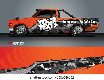 truck graphic background vector. orange abstract lines vector with modern camouflage design concept  for car and vehicles graphics vinyl wrap 
