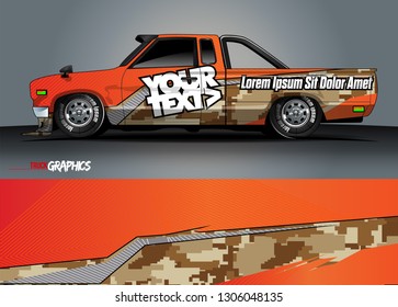 truck graphic background vector. orange abstract lines vector with modern camouflage design concept  for car and vehicles graphics vinyl wrap 
