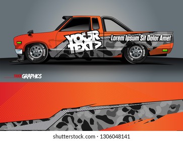 truck graphic background vector. orange abstract lines vector with modern camouflage design concept  for car and vehicles graphics vinyl wrap 
