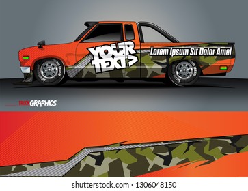 truck graphic background vector. orange abstract lines vector with modern camouflage design concept  for car and vehicles graphics vinyl wrap 
