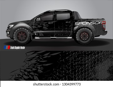 Truck Graphic designs. shattered glass with grunge background vector concept for vinyl Wrap and Vehicle branding 
