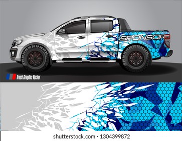 Truck Graphic designs. shattered glass with grunge background vector concept for vinyl Wrap and Vehicle branding 
