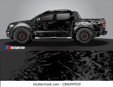 Truck Graphic designs. shattered glass with grunge background vector concept for vinyl Wrap and Vehicle branding 
