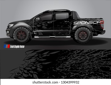 Truck Graphic designs. shattered glass with grunge background vector concept for vinyl Wrap and Vehicle branding 
