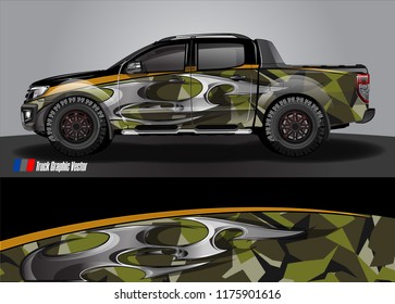 Truck Graphic designs.illustration of metal tribal axe with grunge background for vinyl Wrap and Vehicle branding 
