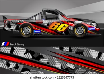 Truck graphic kit vector. abstract  lines with camouflage background for race car, van and vehicle sticker wrap