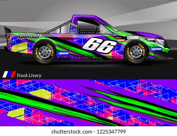 Truck graphic kit vector. abstract  lines with camouflage background for race car, van and vehicle sticker wrap