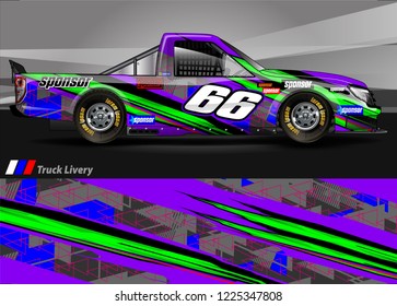 Truck graphic kit vector. abstract  lines with camouflage background for race car, van and vehicle sticker wrap