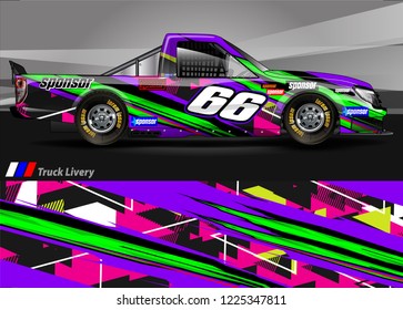 Truck graphic kit vector. abstract  lines with camouflage background for race car, van and vehicle sticker wrap