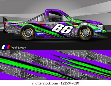 Truck graphic kit vector. abstract  lines with camouflage background for race car, van and vehicle sticker wrap