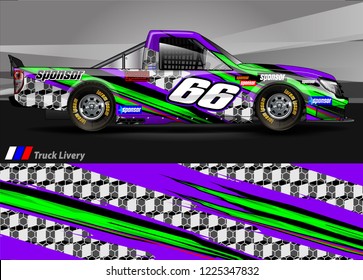 Truck graphic kit vector. abstract  lines with camouflage background for race car, van and vehicle sticker wrap